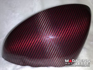Alfa Romeo Giulia Mirror Covers - Carbon Fiber - Red Carbon - Feroce Carbon